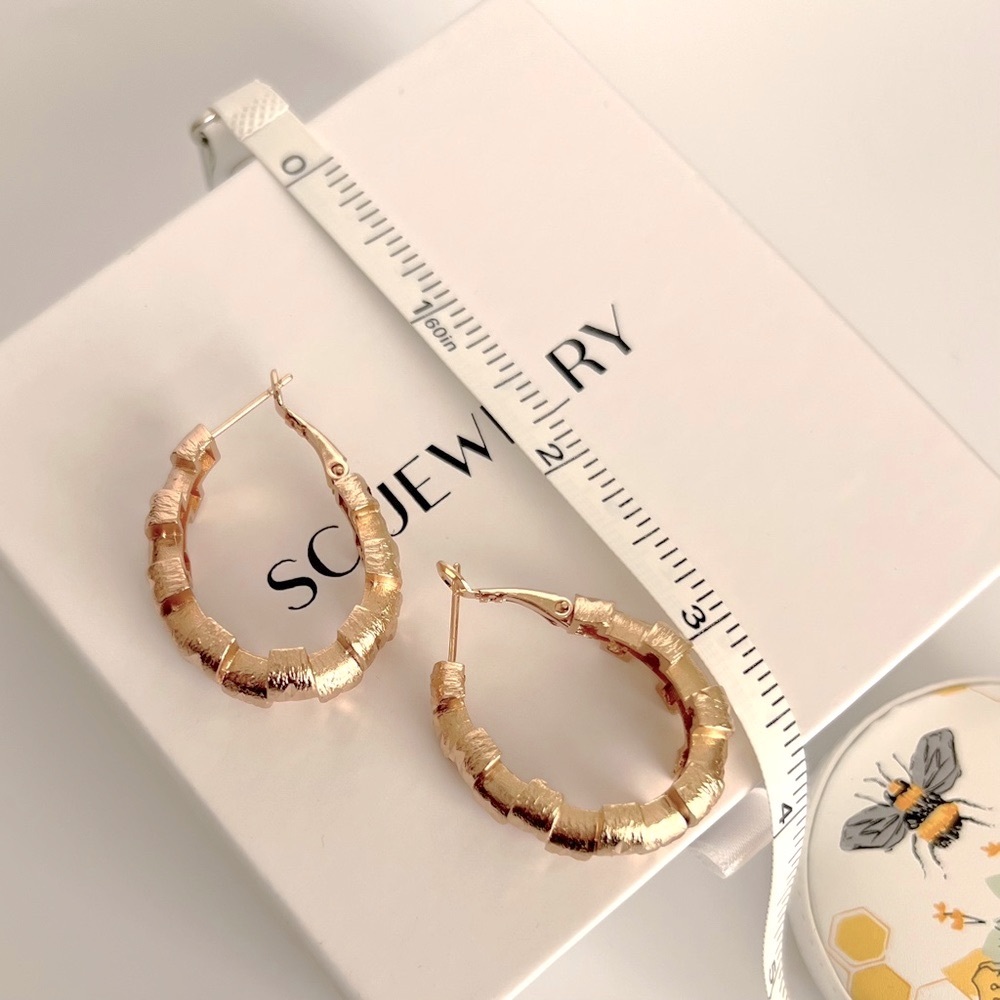 Chunky Hoop Earrings 18k Gold Plated Special Design Luxury  Jewelry - Picture 5 of 11